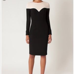 Black Halo fitted dress with cream bodice. Size 8. Fits like a 6.